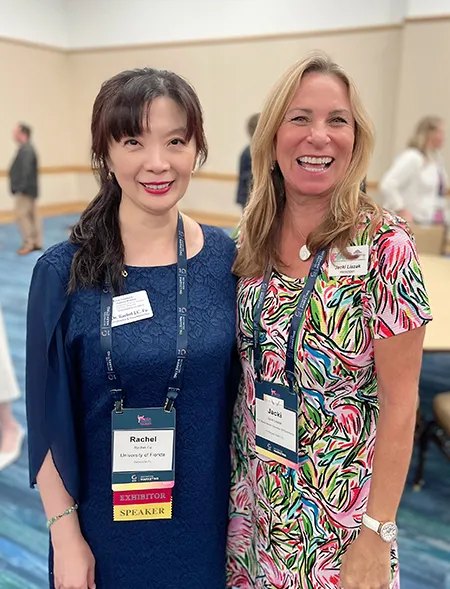 Dr. Rachel J.C. Fu and Jacki Liszak, Fort Myers Beach leader, earned her UF Online Master’s in Tourism, Hospitality and Event Management to strengthen her island community.
